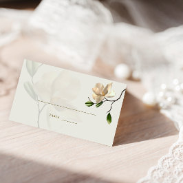Elegante Oriental White Magnolia Klappgedeckte Pla Platzkarte