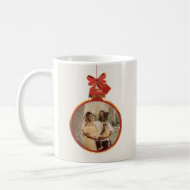 Elegante Ornament Frohe Weihnachten Rotes Gold Fot Kaffeetasse