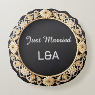 Elegante Ornamentdetails Luxus Raffinesse Rundes Kissen