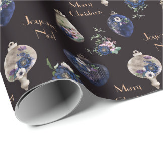 Elegante Ornamente aus Champagner-Rost und Marine Geschenkpapier