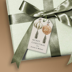 Elegante Ornamente Frohe Weihnachten mit Namen Geschenkanhänger