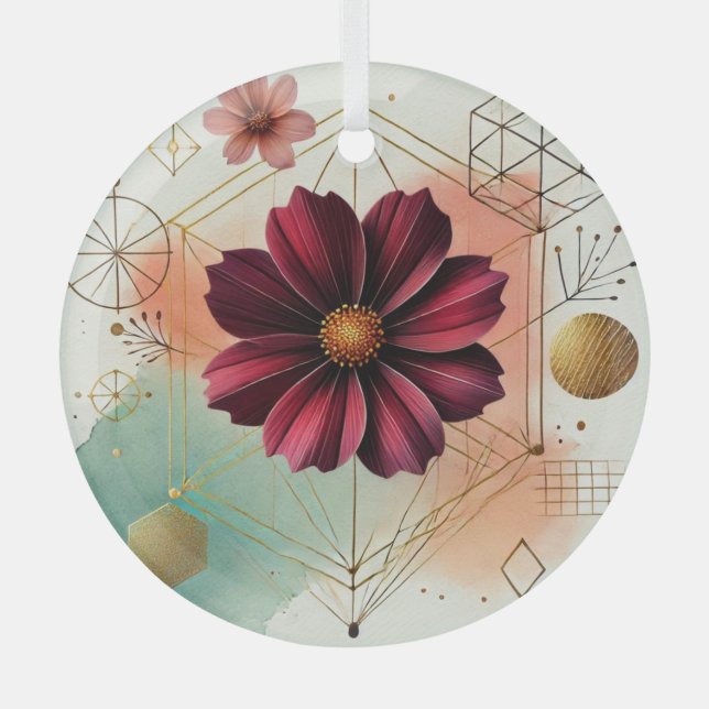 Elegante Ornamente mit Schokolade Kosmos Blume (Vorderseite)