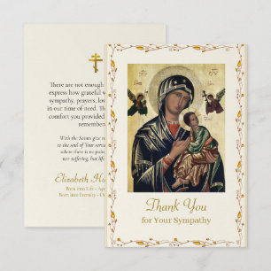Elegante orthodoxe christliche Trauer-Gedenkfeier Dankeskarte