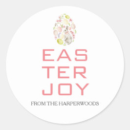 Elegante Ostersegmente Ostereier Familie Runder Aufkleber