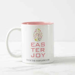 Elegante Ostersegmente Ostereier Familie Zweifarbige Tasse