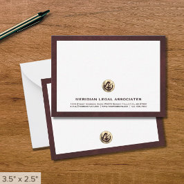 Elegante Oxblood Legal Note Card Mitteilungskarte