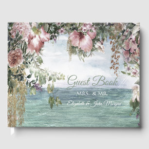 Elegante Ozean-Blumen Gästebuch