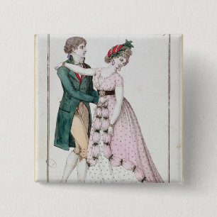 Elegante Paare, die den Walzer tanzen Button
