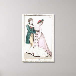 Elegante Paare, die den Walzer tanzen Leinwanddruck