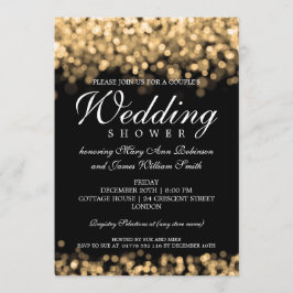 Elegante Paare Dusche Gold Lights Einladung