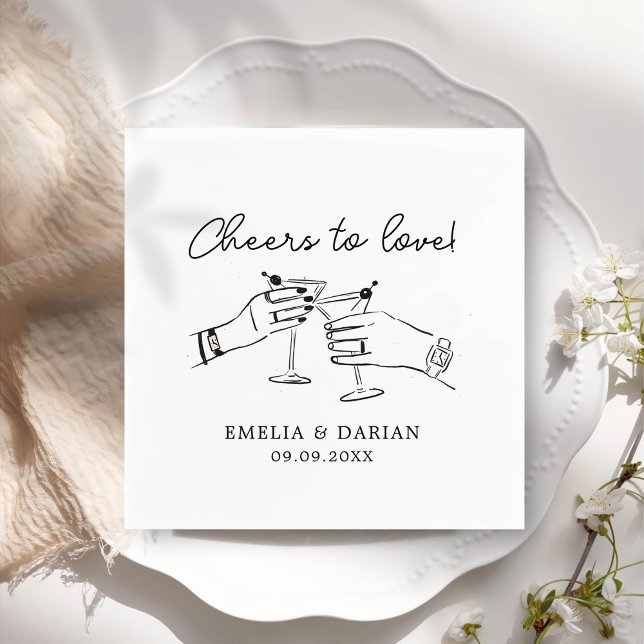 Elegante Paare jubeln zur Liebe Minimalistische Ho Serviette (Von Creator hochgeladen)