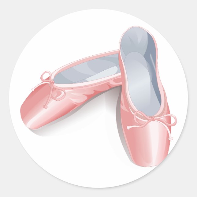 Elegante Paletten Niedlich Girly Dance Shoes Runder Aufkleber (Vorderseite)