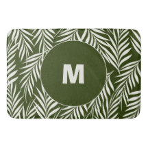 Elegante Palm Blätter Dunkelgrün Mit Monogramm