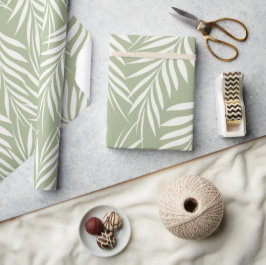 Elegante Palm Blätter Olivenbaum Geschenkpapier