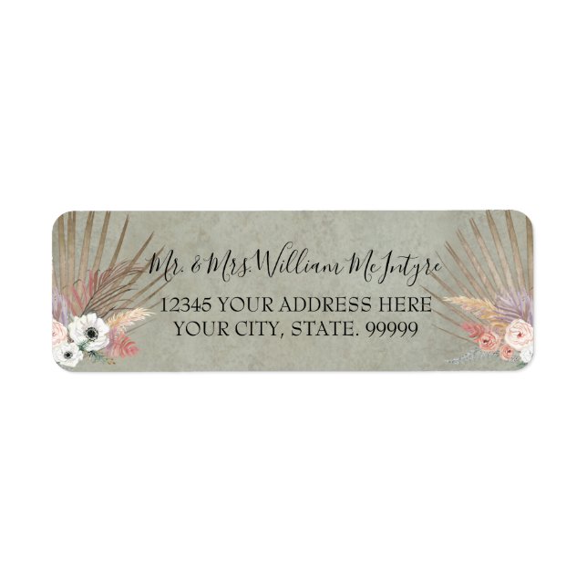 Elegante Palm Green Floral Tropical Foliage Hochze (Vorne)