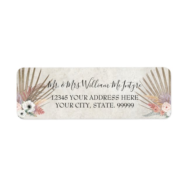 Elegante Palm White Floral Tropical Foliage Hochze (Vorne)
