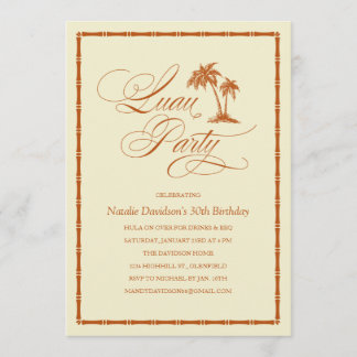Elegante Palme hawaiische Luau Party Einladungen