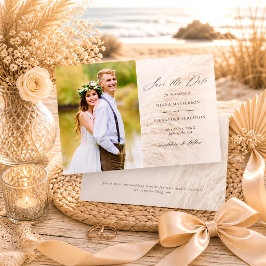 Elegante Pampas Grass Foto Save the Date Karte