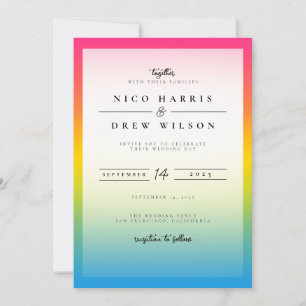 Elegante pansexuelle Pride-Hochzeit Einladung