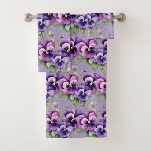 Élégante Pansies de Pansy Violet Ensemble de servi (En situation)