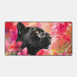Élégante panthère noire florale sauvage florissant