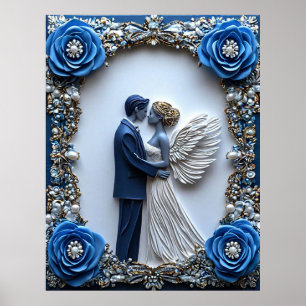 Elegante Papier-Quilling-Hochzeit eines romantisch Poster