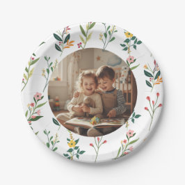 Elegante Papierplatte mit Blumendesign für Partys Pappteller