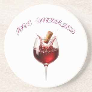 Elegante Papiertücher mit Wein-Spritzer "Love Unco Getränkeuntersetzer