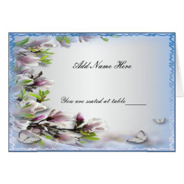 Elégante Papillon Floral Violet Table Place Card