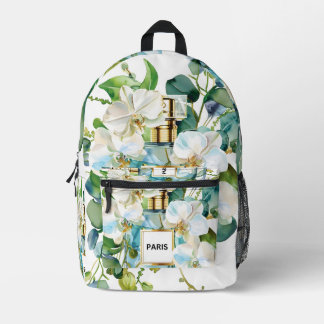 Elegante Parfümflasche mit weißem Orchid Bedruckter Rucksack