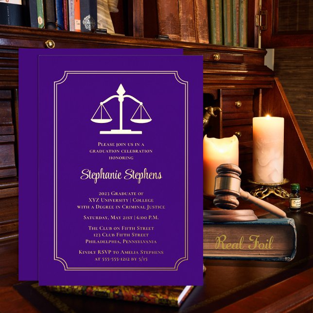 Elegante Partei für den Lila Rechtsanwalt Folieneinladung (Von Creator hochgeladen)