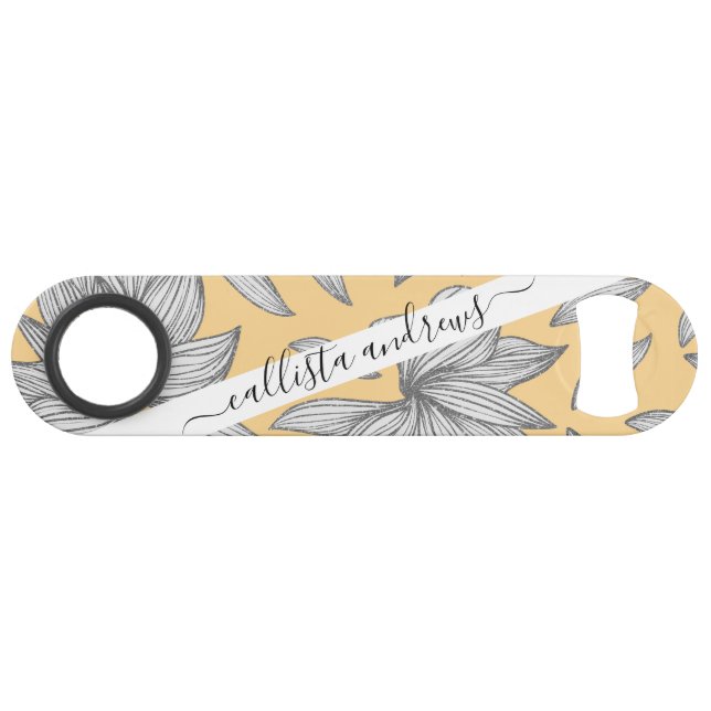 Elégante Parties scintillant Jaune Argent Floral L (Devant (Horizontal))
