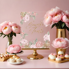 Elégante Parties scintillant Or Peony Florals Swee