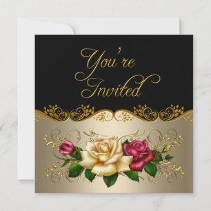 Elegante Party Coffee Gold Rot Rosen Zu Jedem Anla Einladung