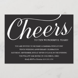 Elegante Party Einladung zum zehnten Hochzeitstag