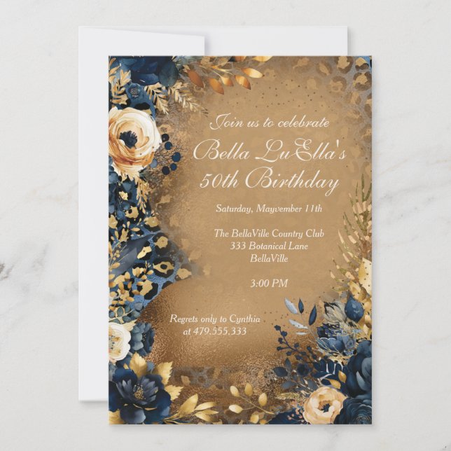 Elegante Party Einladungen (Vorderseite)