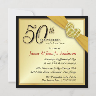 Elegante Party Einladungen zum 50. Jahrestag