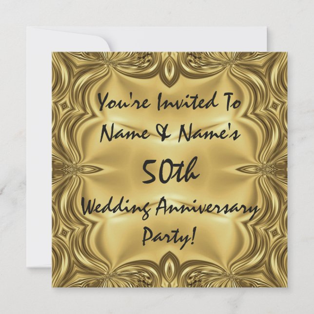 Elegante Party Einladungen zum 50. Jubiläum (Vorderseite)