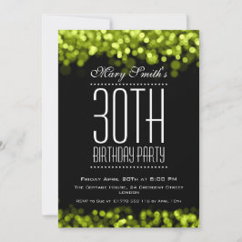 Elegante Party Einladungs-funkelndes Licht-Grün Einladung
