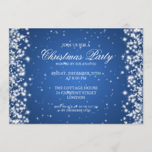 Elegante Party-Sparkling Blau Einladung