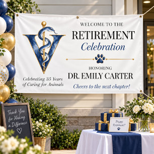 Elegante Party zum Ruhestand eines Tierarztes Banner