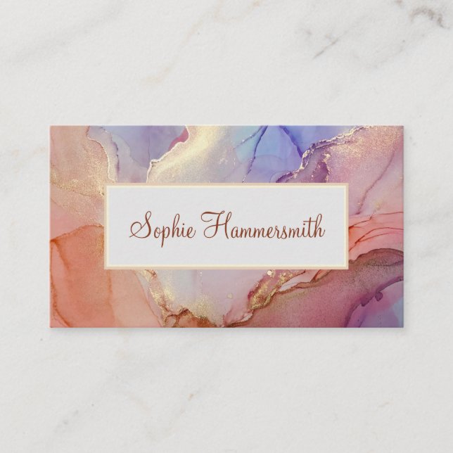 Elegante Pastel Abstrakt Visitenkarte (Vorderseite)