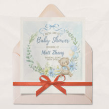 Elegante Pastel Blue and White Baby Shower