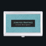 Elegante Pastel Blue Imitate Linen Texture Visitenkarten Etui<br><div class="desc">Elegantes,  hellblaues und schwarzes Imitat Leder. Vollständig anpassbare Visitenkartenhalter-Vorlage. Wenn Sie Hilfe bei der Anpassung eines meiner Designs benötigen,  kontaktieren Sie ArtOnWear Designer. Kostenlose Textformatierung mit Live-Hilfe auf Anfrage.</div>