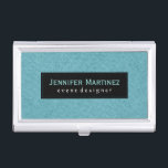 Elegante Pastel Blue Imitate Linen Texture Visitenkarten Etui<br><div class="desc">Elegantes,  hellblaues und schwarzes Imitat Leder. Vollständig anpassbare Visitenkartenhalter-Vorlage. Wenn Sie Hilfe bei der Anpassung eines meiner Designs benötigen,  kontaktieren Sie ArtOnWear Designer. Kostenlose Textformatierung mit Live-Hilfe auf Anfrage.</div>