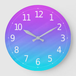 Elegante Pastel Blue & Lila Shades | Wall-Uhr Große Wanduhr