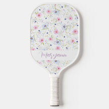 Elegante Pastel Blue Pink Blume Personalisiert