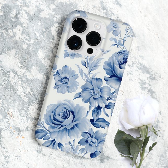 Elegante Pastel Blue Watercolor Rose Case-Mate iPhone 14 Pro Hülle (Von Creator hochgeladen)
