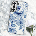 Elegante Pastel Blue Watercolor Rose Samsung Galaxy Hülle<br><div class="desc">Die Rosen,  Blumen und Blätter in den alten Farben sind üppig blau und cremefarben.</div>