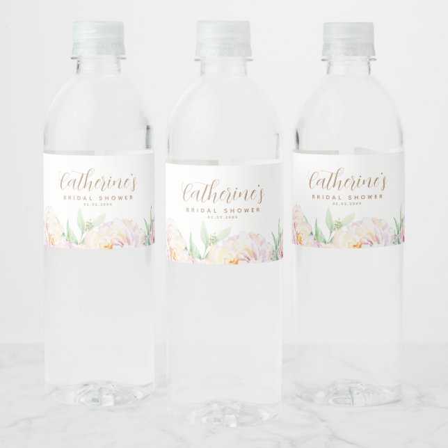 Elegante Pastel-Blume | BRAUTPARTY (Flaschen)